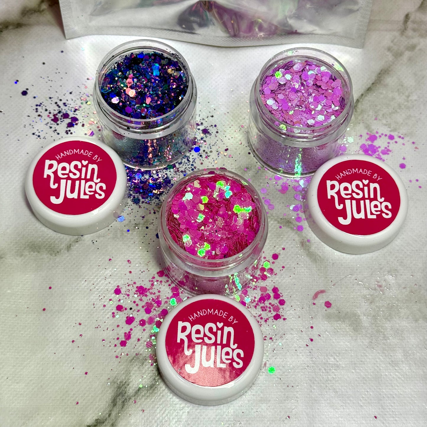 Limited Edition Chameleon Glitter Set Pinks Purples