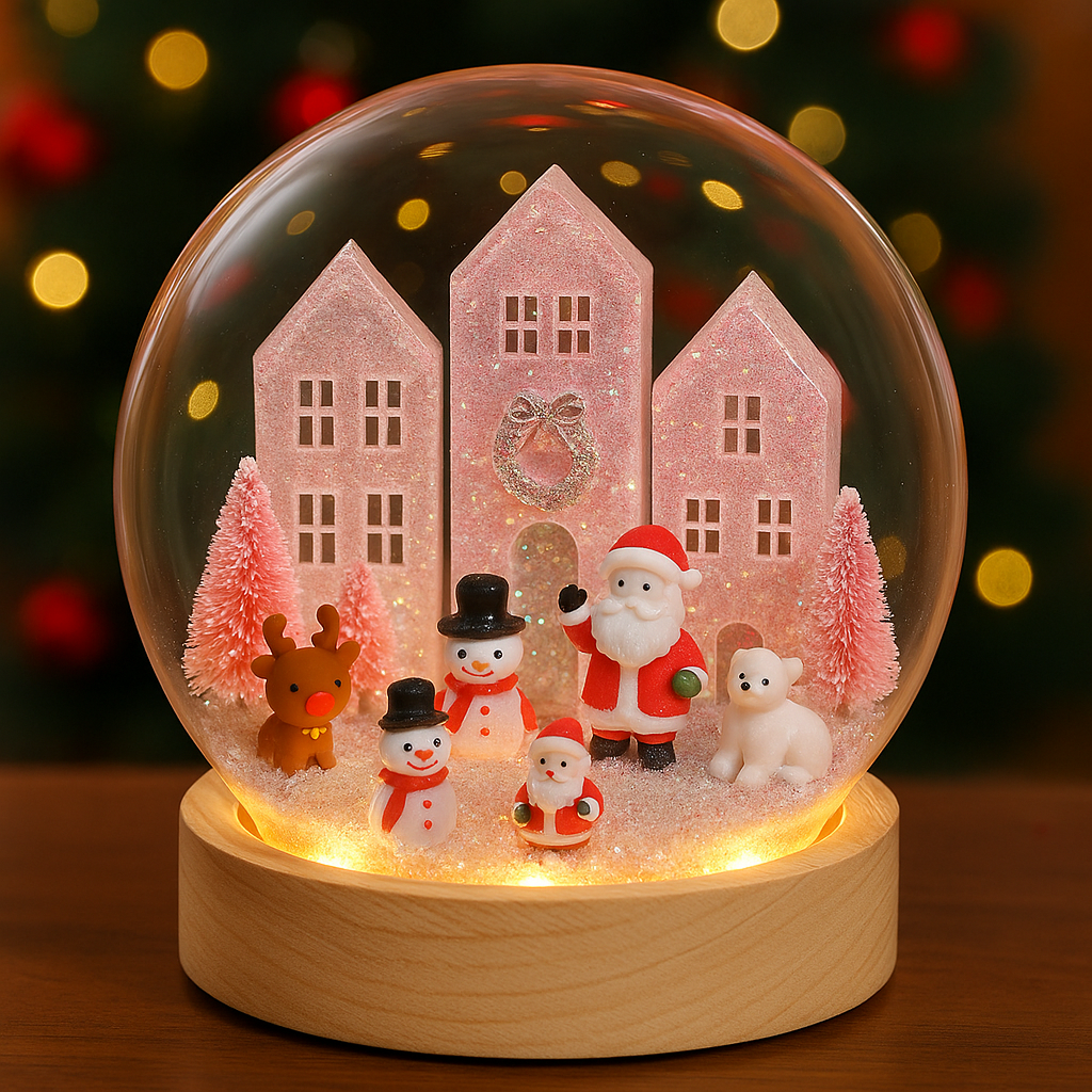 Cozy Christmas Village Snow Globe Kit 🎄✨ Online Workshop and Kit Sun Nov 30th 6pm Pre Order