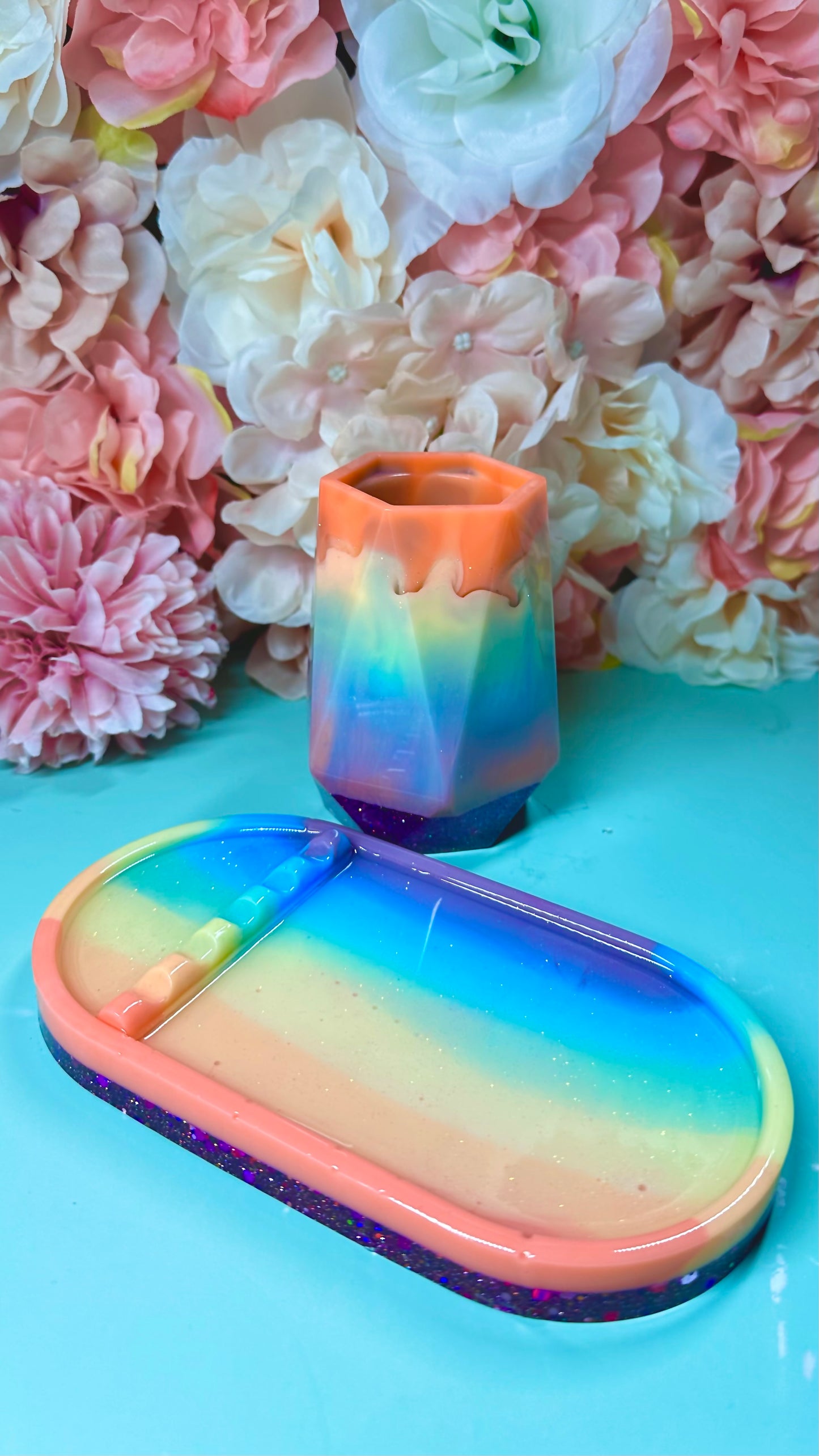 Resin Jules Drop Swirl or Galaxy or Orange Slices or Rainbow Pot