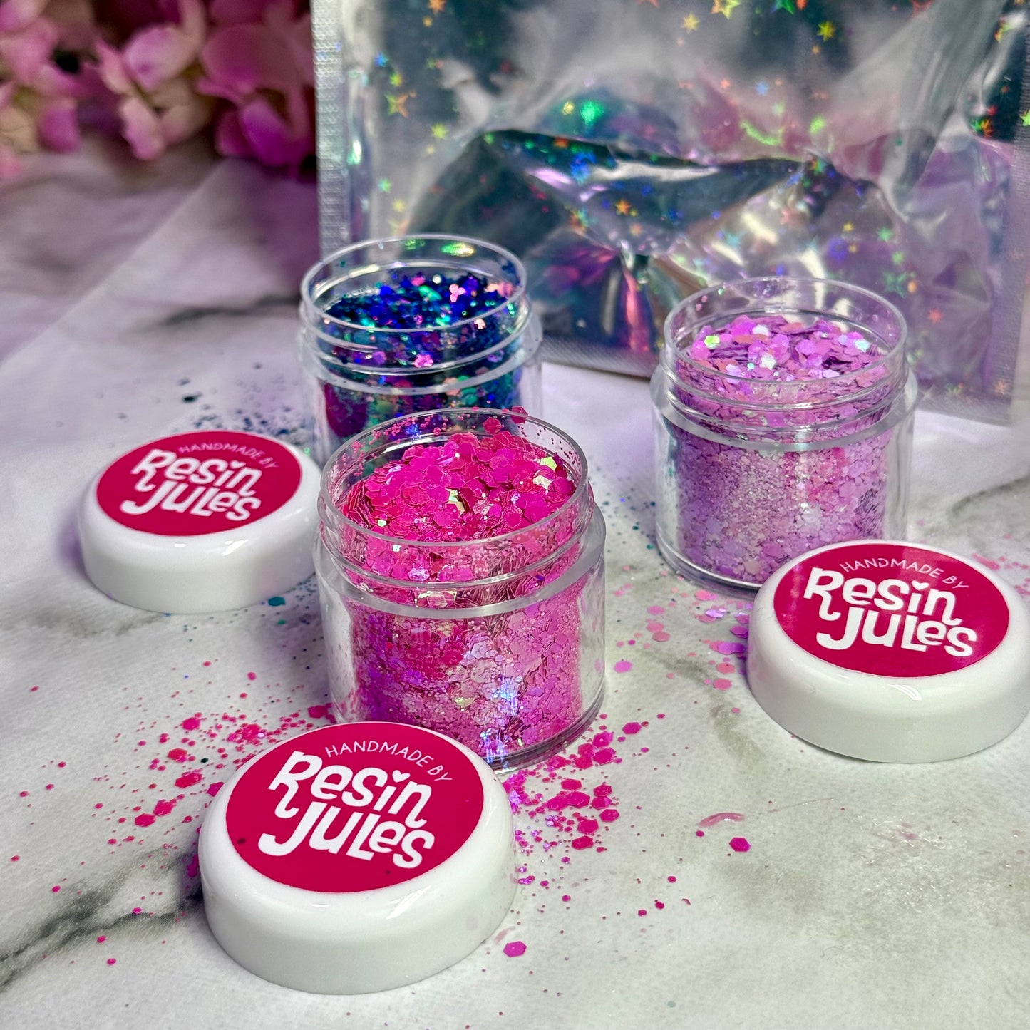 Limited Edition Chameleon Glitter Set Pinks Purples