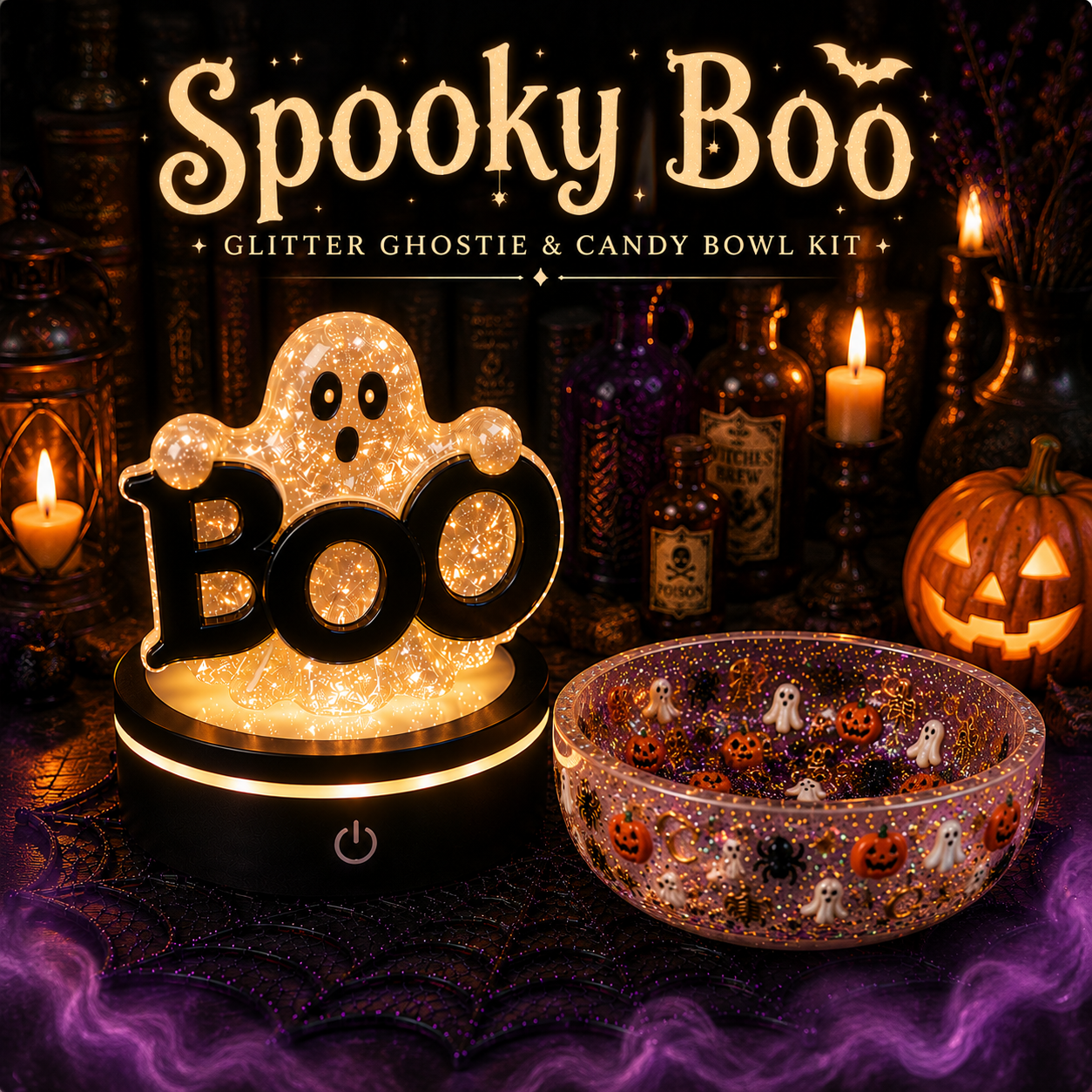 Spooky Boo Ghostie & Halloween Bowl. Resin Jules Halloween Epoxy Resin Kit & Live Workshop Sept 27th 6pm pre order