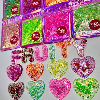 Feelin’ Fruity Glitter Collection 8 Sparkling Fruity Glitters 10g each. Unique & Handmade