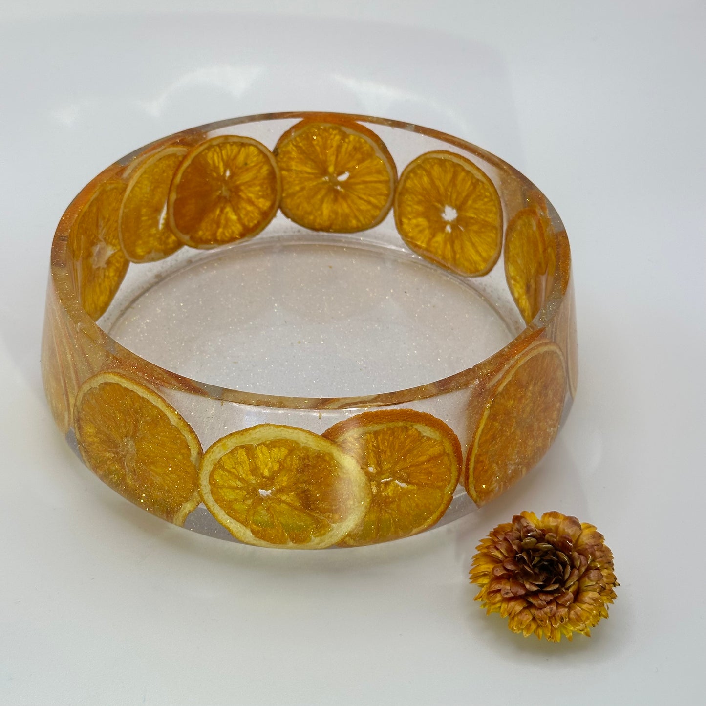 Fruit Bowl With Real Orange Slices 18.2cm