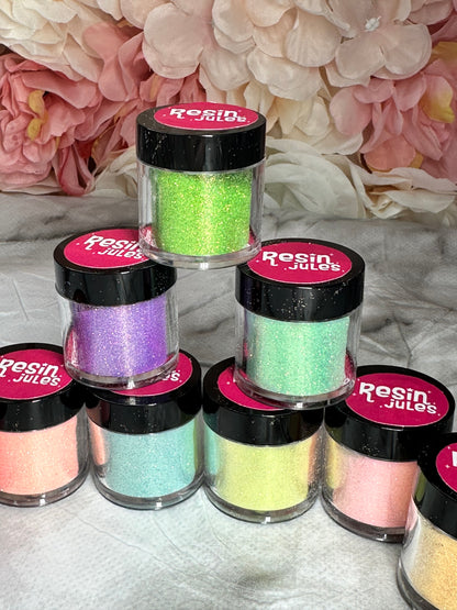 Rainbow Pastel Twinkle Tints Suspending Glitter Gold Reflect 5g each Set Of 9