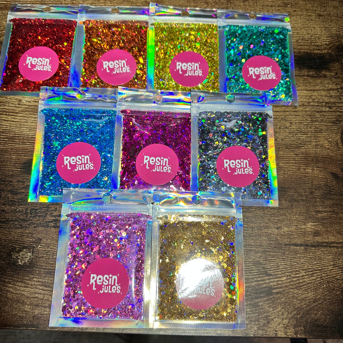 Resin Jules Essentials Holographic Chunky Glitter Set 90g Total