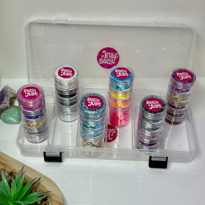 Resin Jules Glitter Bumper Pack limited edition case full of 28 sparkles! ✨ FREE SHIPPING COLOURS SLIGHTLY VARY