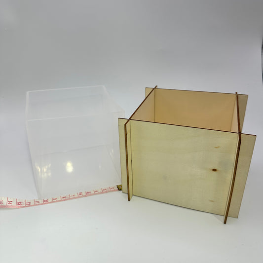 10cm Square Cube Mould and Support Clear Silicone extra large