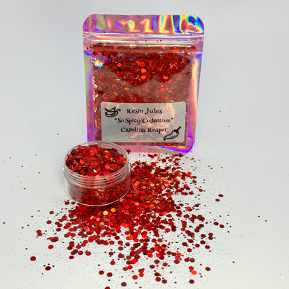 Resin Jules So Spicy Glitter Collection 8 Beautiful & Unique Glitter Mixes set & Enamel & Metal Chilli 🌶️ Charms