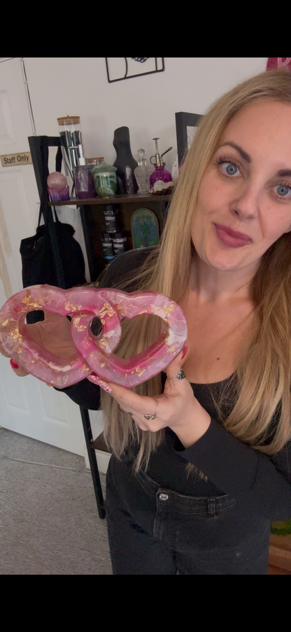 Custom Colour Intertwined Resin Hearts Bedroom, Mantle, Wedding Decor