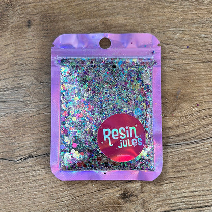 Celebration Dotty & Hex Rainbow mix glitter 15g