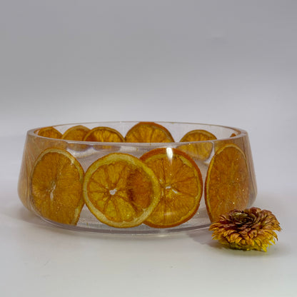 Fruit Bowl With Real Orange Slices 18.2cm