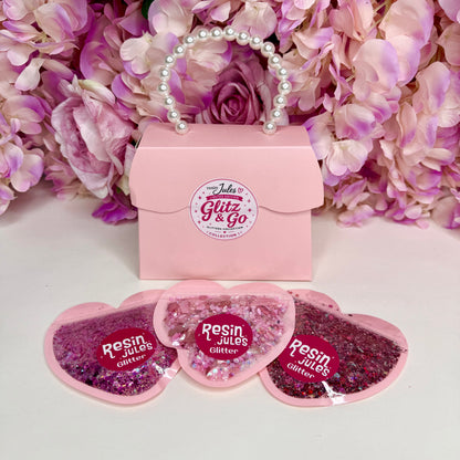 ✨ Glitz & Go – The Pink Bag Edit | 3 Exclusive Resin Jules Glitter Mixes ✨