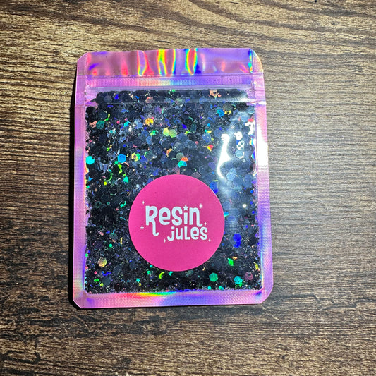 Resin Jules Cackle! Black Ultra Holographic Glitter 10g