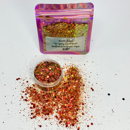 Resin Jules So Spicy Glitter Collection 8 Beautiful & Unique Glitter Mixes set & Enamel & Metal Chilli 🌶️ Charms