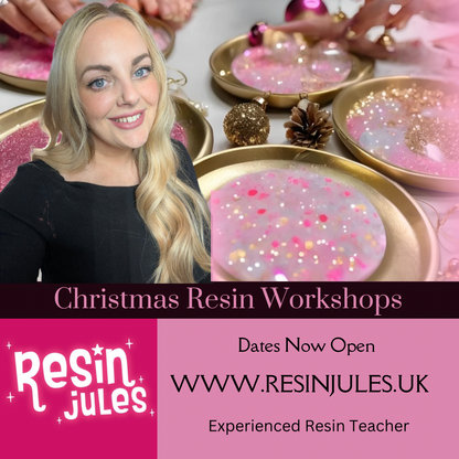 Resin Jules Christmas Workshops In Person. Neath Port Talbot. Nov & Dec. Experienced Teacher. 1-2 Hours Hot Choccy & Mince Pie 🥧