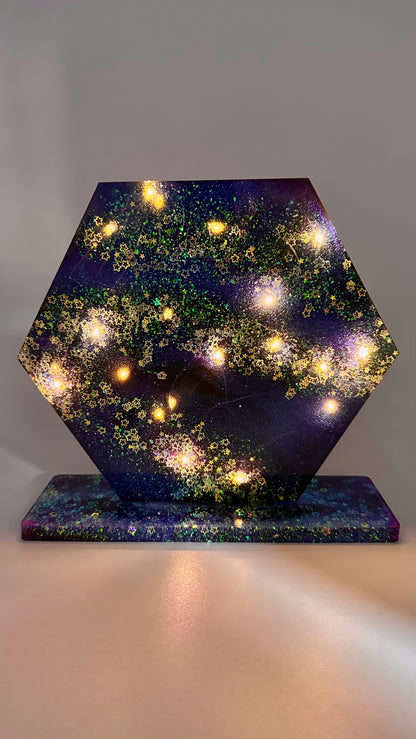 Galactic Nightlight Handmade With Epoxy Resin LED lights