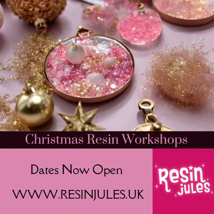 Resin Jules Christmas Workshops In Person. Neath Port Talbot. Nov & Dec. Experienced Teacher. 1-2 Hours Hot Choccy & Mince Pie 🥧