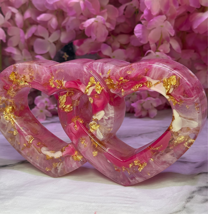 Custom Colour Intertwined Resin Hearts Bedroom, Mantle, Wedding Decor