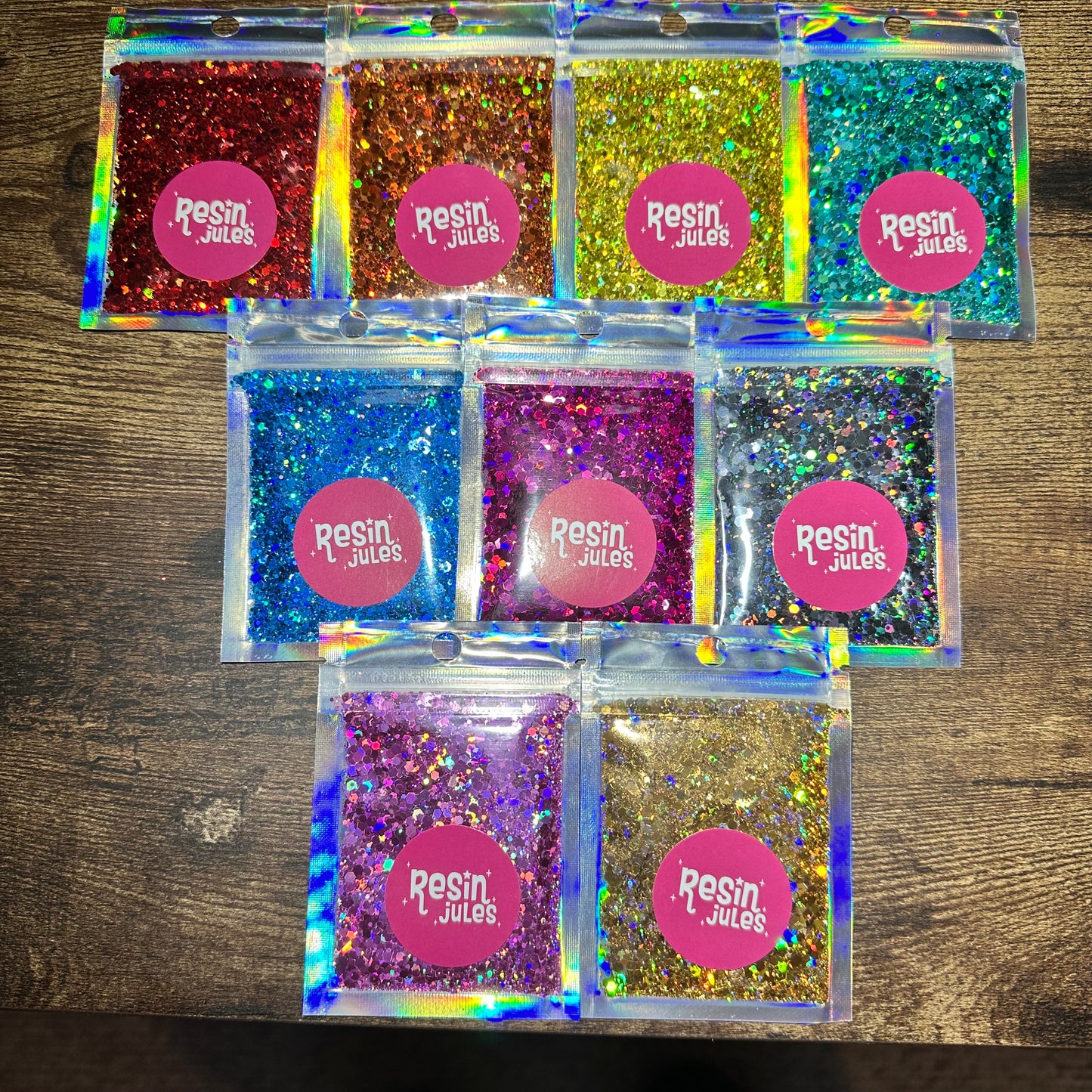 Resin Jules Essentials Holographic Chunky Glitter Set 90g Total