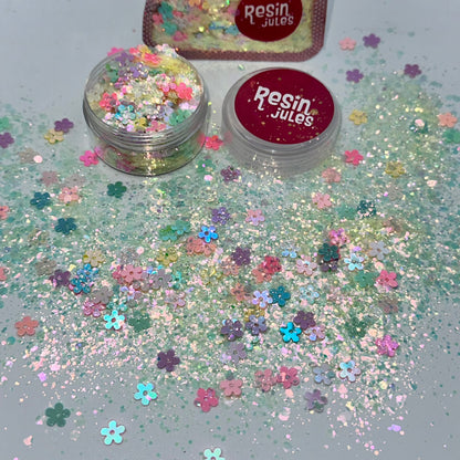 Groovy Flowers Hand Blended Glitter Mix 10g Spring Fling