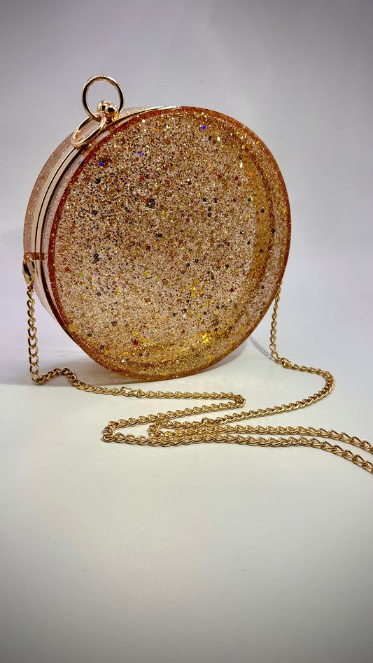 Pre Made Ready To Post Gold Resin Handbag one of a kind.