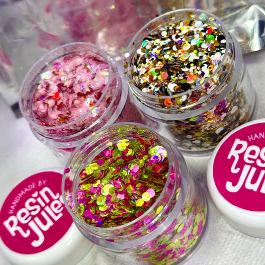 Limited Edition Chameleon Glitter Set Golds Pinks Greens Hearts