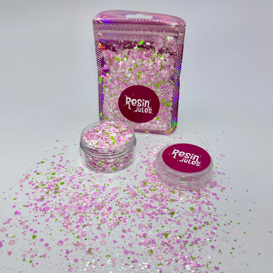 Flossy Blossom Glitter 10g Pinks Greens