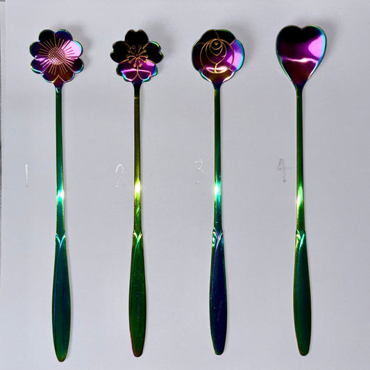 Glitter Scoopers Choose Your Own Glitter Spoon. Rainbow Chrome Effect.