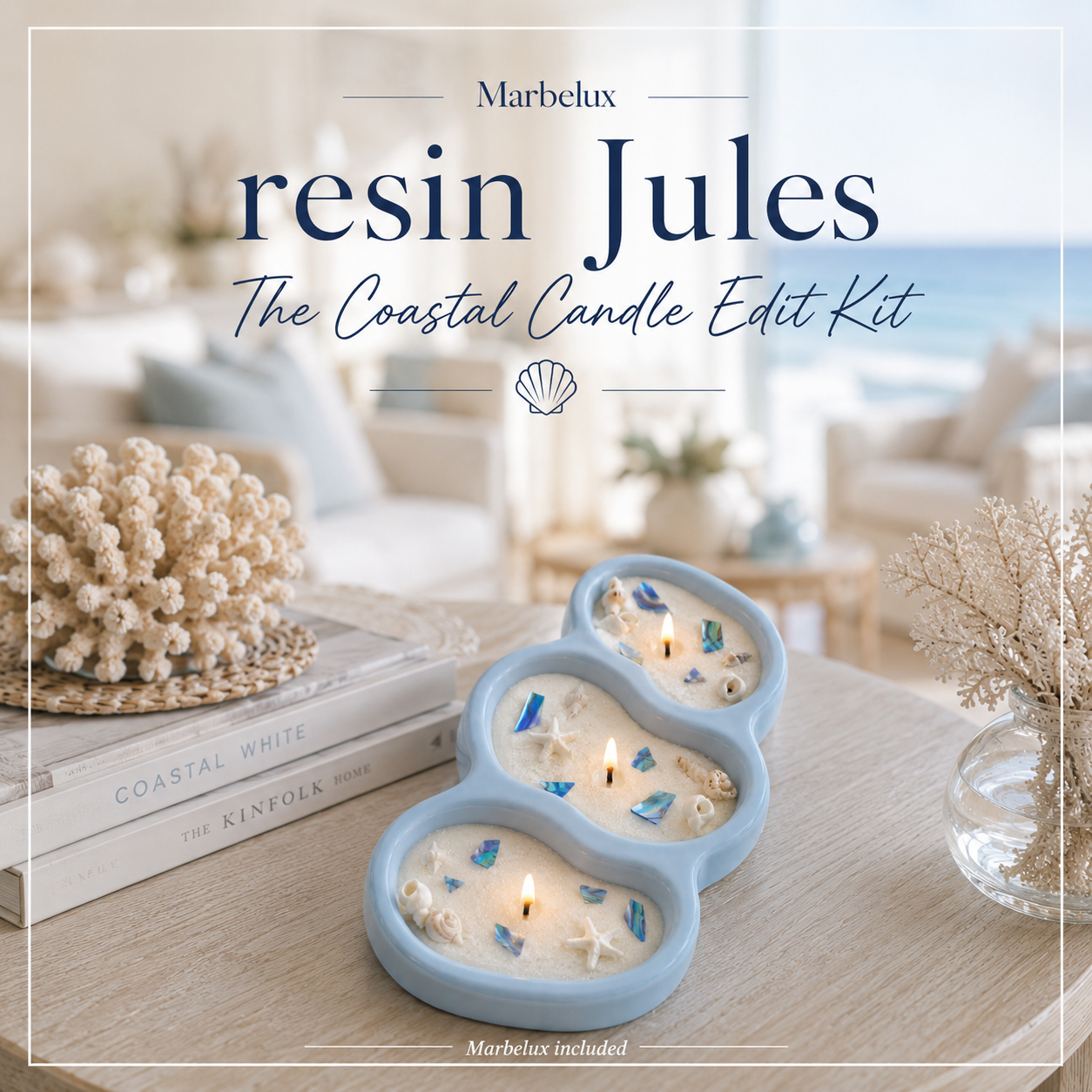 The Coastal Candle Edit Kit & Workshops with Marbelux Included. Free Uk shipping. Pre Order.