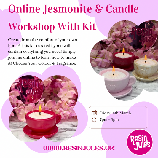 Pre Order Jesmonite & Candle Making Kit & ONLINE Workshop. March 14th 7pm! Choose Your Colour & Fragrance. Despatch March. FREE UK SHIPPING