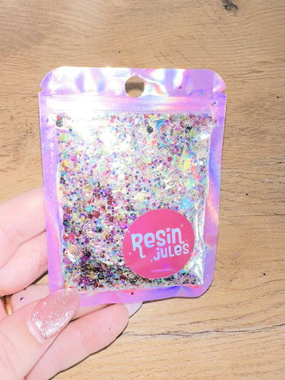 Celebration Dotty & Hex Rainbow mix glitter 15g