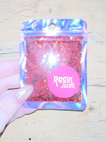 Santa Baby Deep Red Holo Glitter